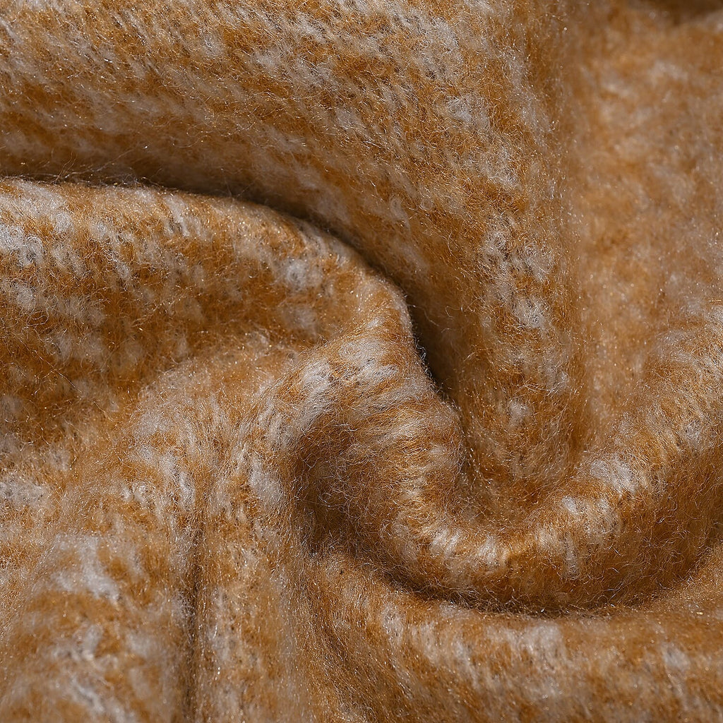 Bliss - Beyond Supersoft Mohair Wool Cozy Blanket with Timeless Appeal (Size 170x130 cm) - Mustard