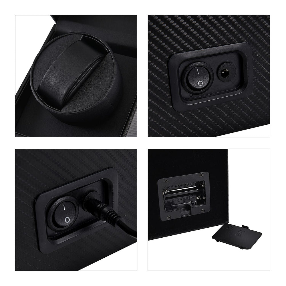 Automatic Rotating Watch Winder Box (Size 12x13x16 cm) - Black