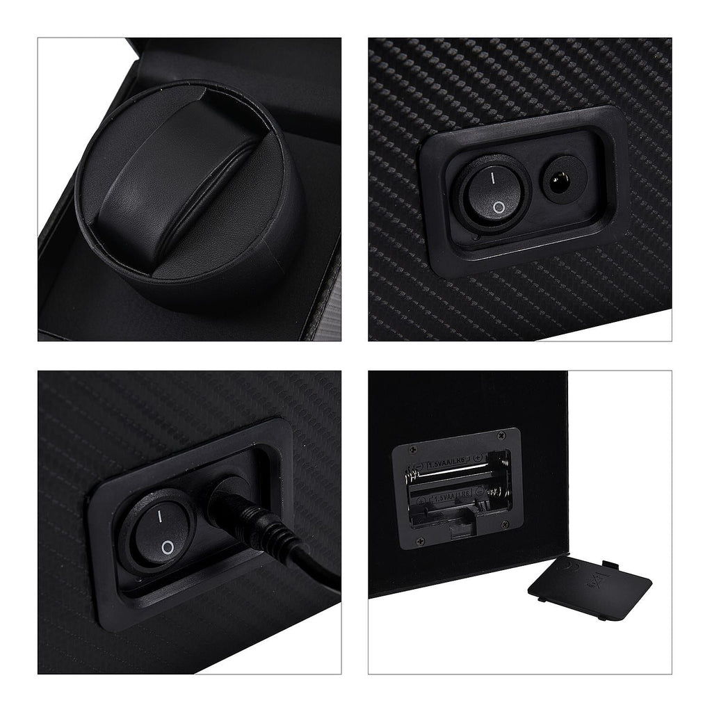 Automatic Rotating Watch Winder Box (Size 12x13x16 cm) - Black