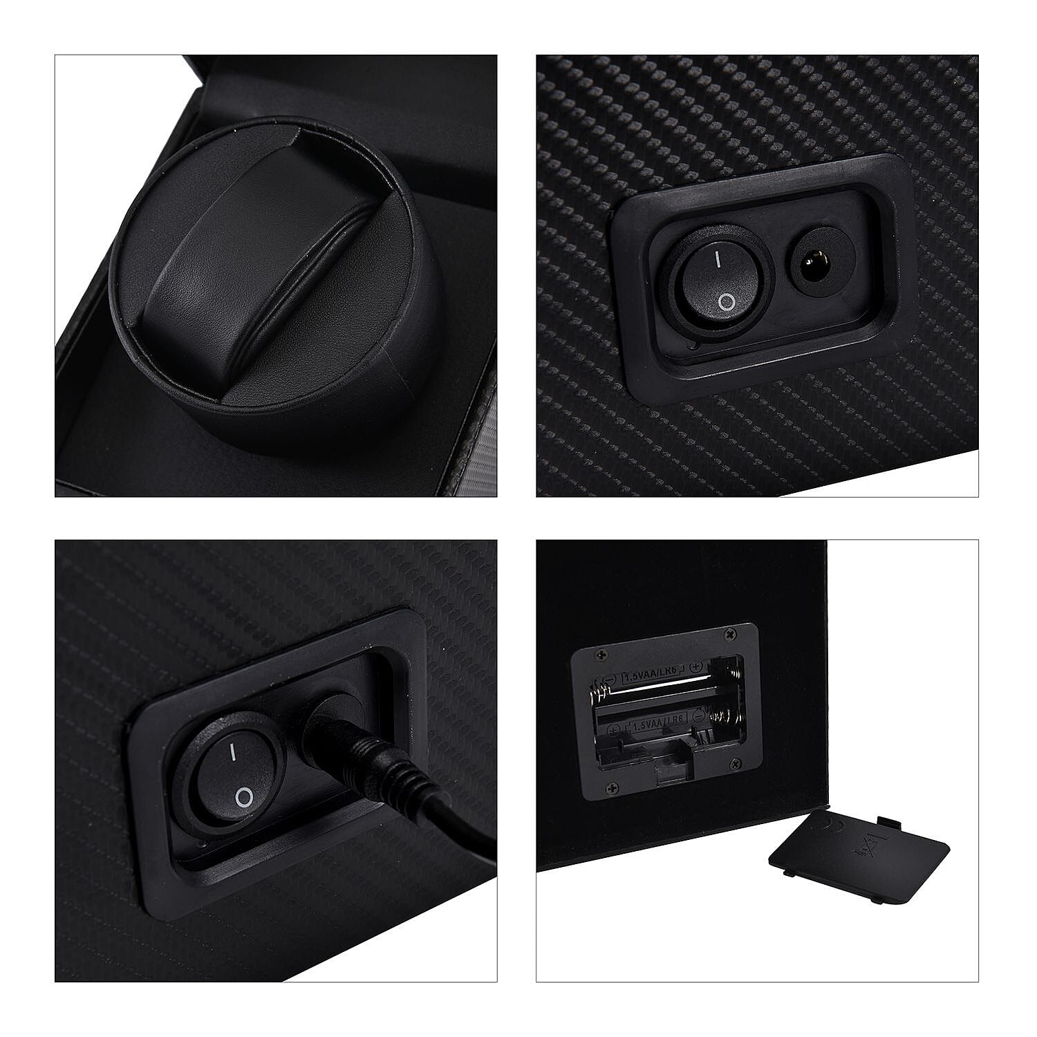 Automatic Rotating Watch Winder Box (Size 12x13x16 cm) - Black