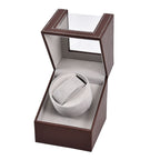 Automatic Rotating Watch Winder Box (Size 12x13x16 cm) - Brown - Grey