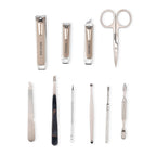 Bliss - Beyond 10 Piece Stainless Steel Embossed Manicure Set - Blue