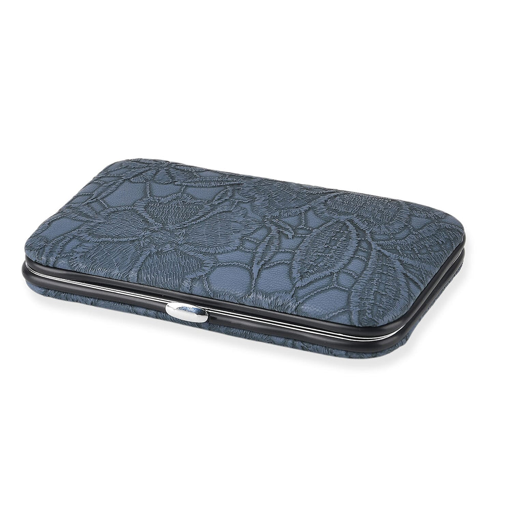 Bliss - Beyond 10 Piece Stainless Steel Embossed Manicure Set - Blue