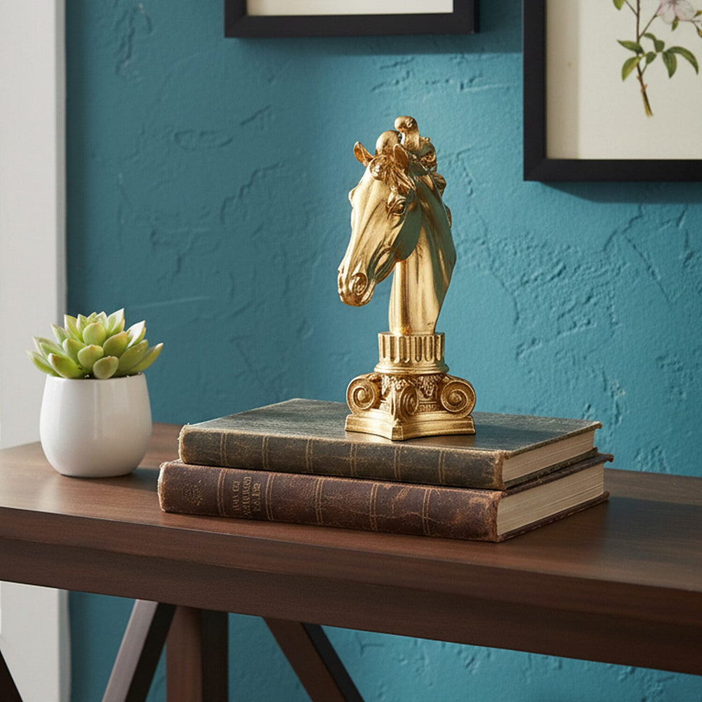 THE YEAR OF THE HORSE 2026 - Bliss - Beyond Gold Foil Horse Head (20 x 29 x 9 cm) - Gold