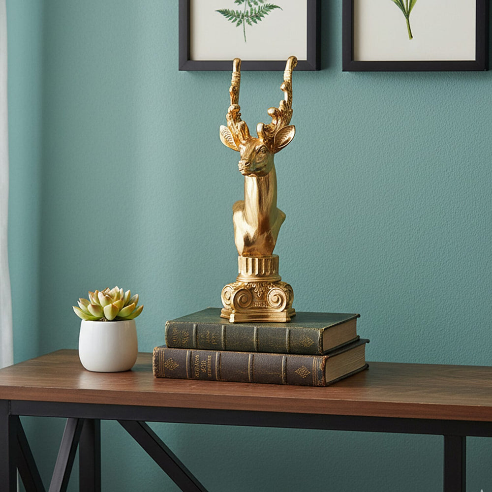 Bliss - Beyond Gold Foil Deer Head (18 x 17 x 40 cm) - Gold