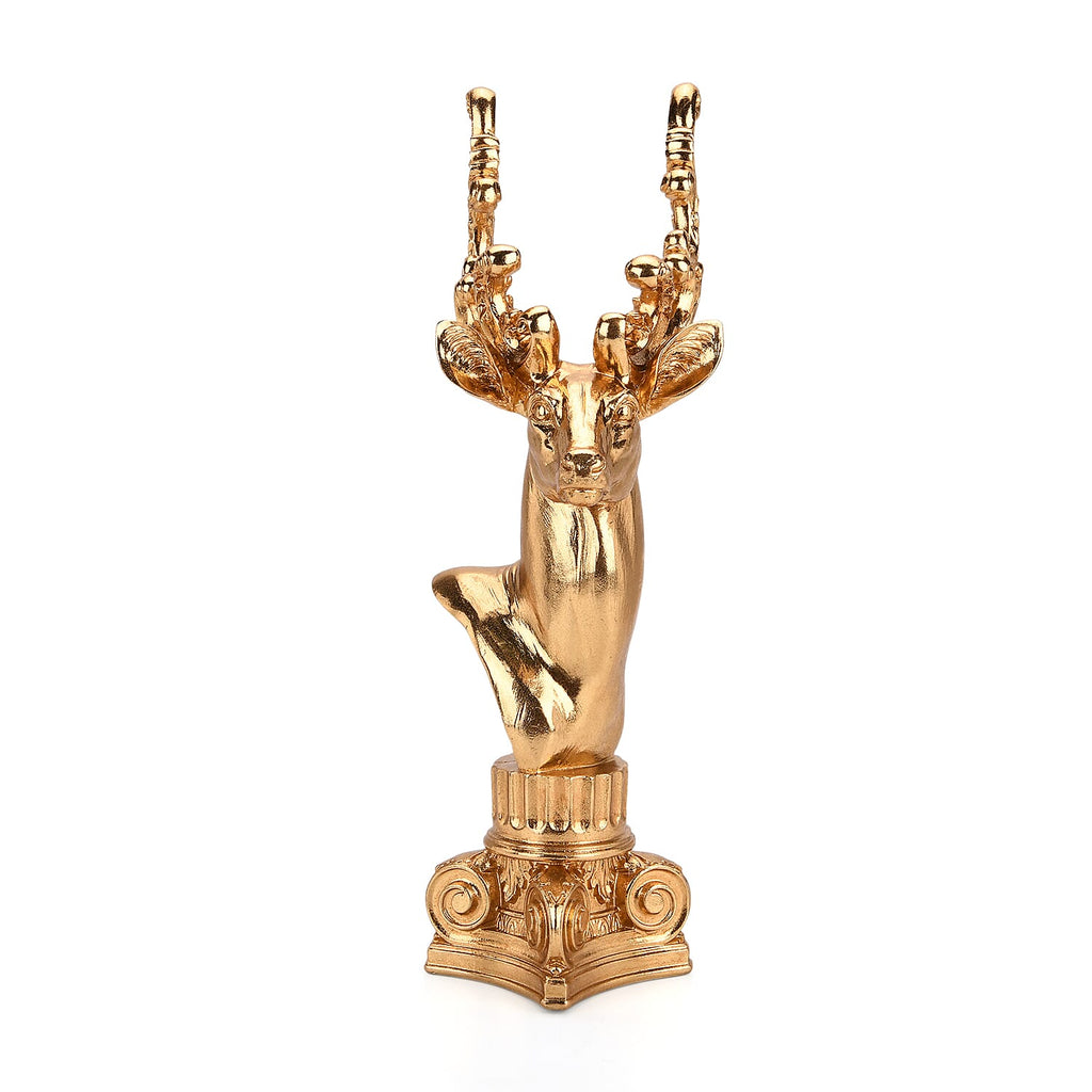 Bliss - Beyond Gold Foil Deer Head (18 x 17 x 40 cm) - Gold