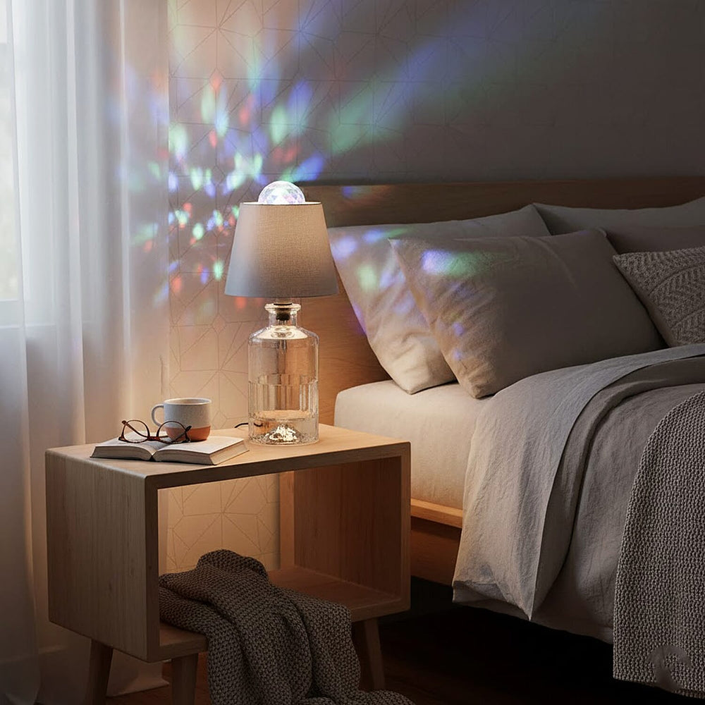 Bliss - Beyond Rechargeable Wine Bottle Lamp with 7-Color Projector - White