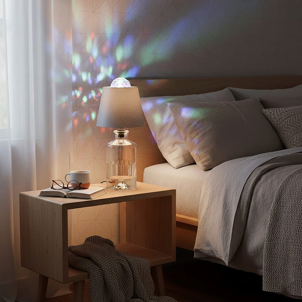 Bliss - Beyond Rechargeable Wine Bottle Lamp with 7-Color Projector - White
