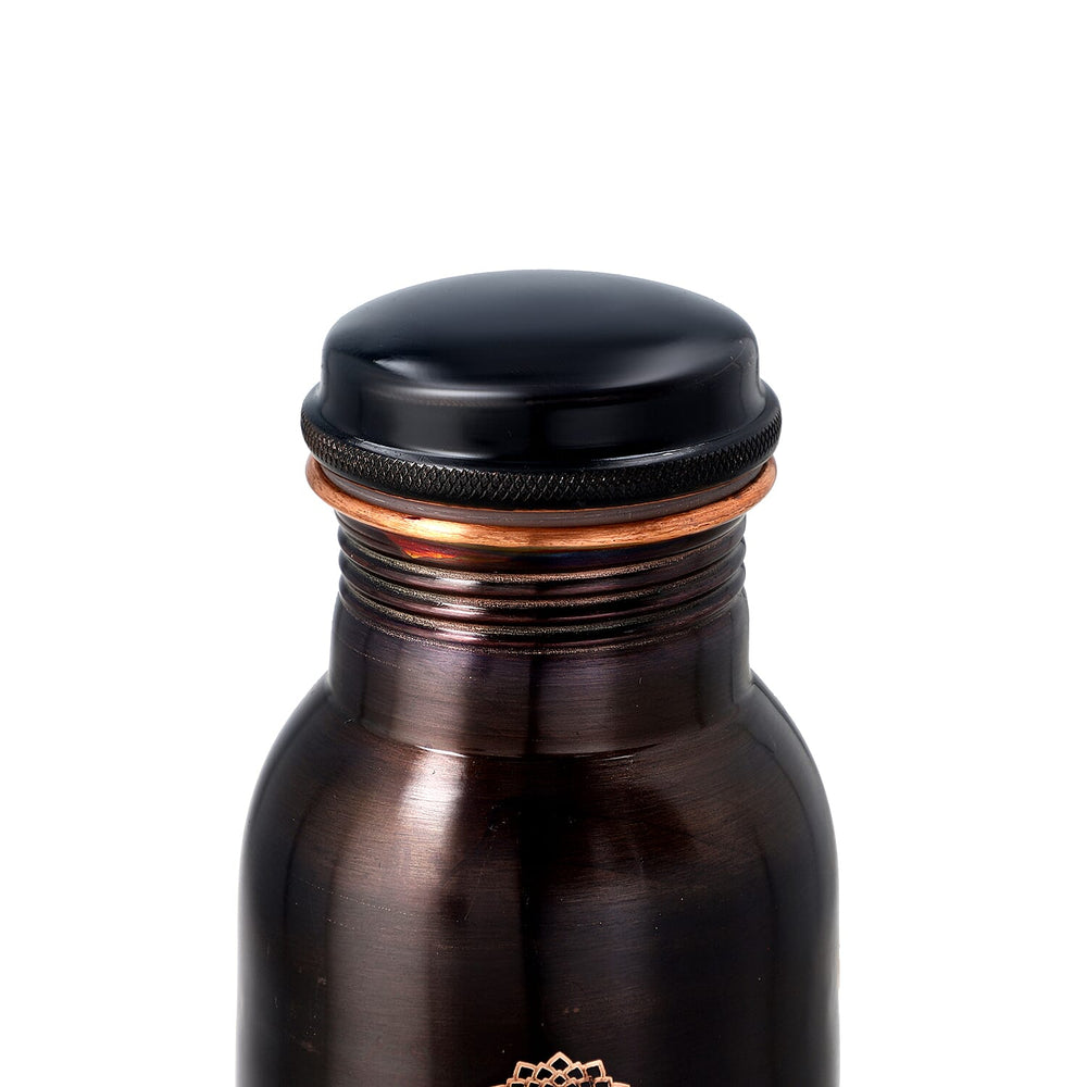 Bliss - Beyond Engraved Seven Chakra Copper 750ml Water Bottle with Tin Gift Box - Black