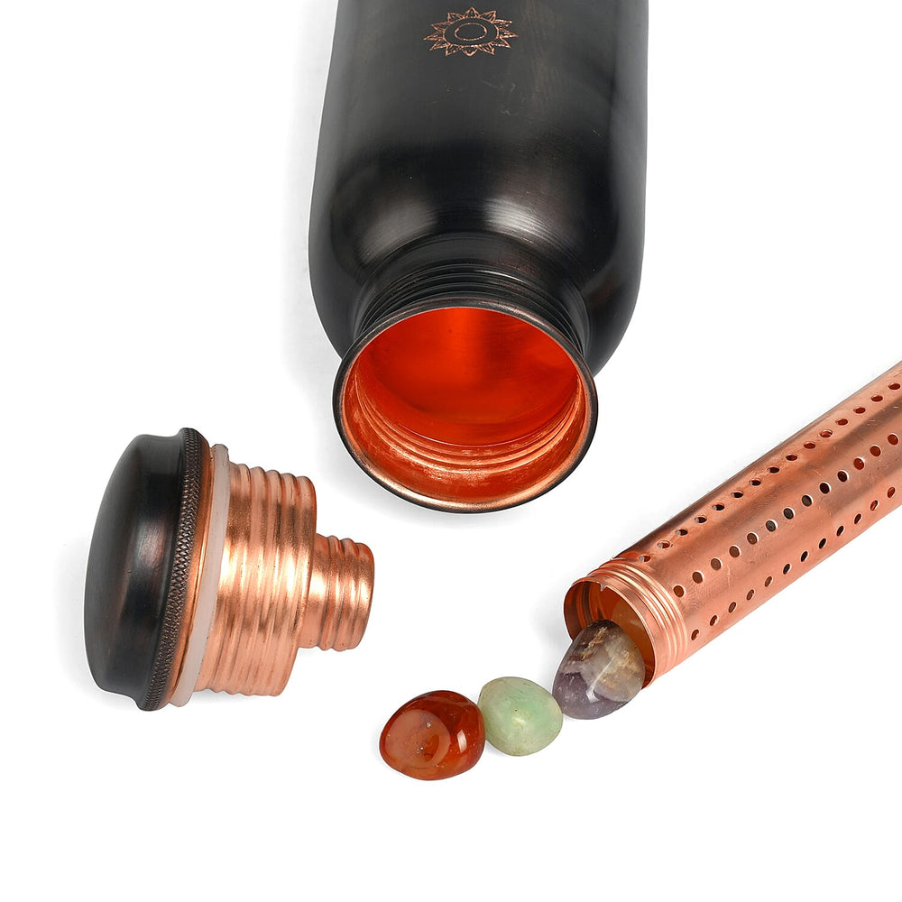 Bliss - Beyond Seven Chakra Copper Bottle Set - 32 Oz. - Golden