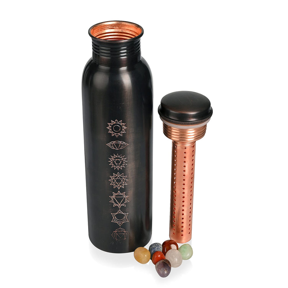 Bliss - Beyond Seven Chakra Copper Bottle Set - 32 Oz. - Golden
