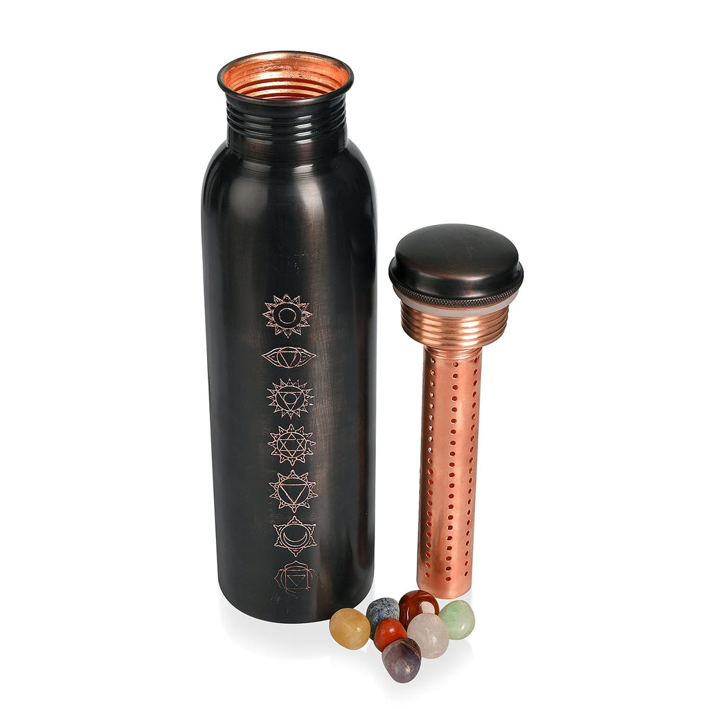 Bliss - Beyond Seven Chakra Copper Bottle Set - 32 Oz. - Golden