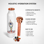 Bliss - Beyond Seven Chakra Copper Bottle Set - 32 Oz. White - Multi-Colour