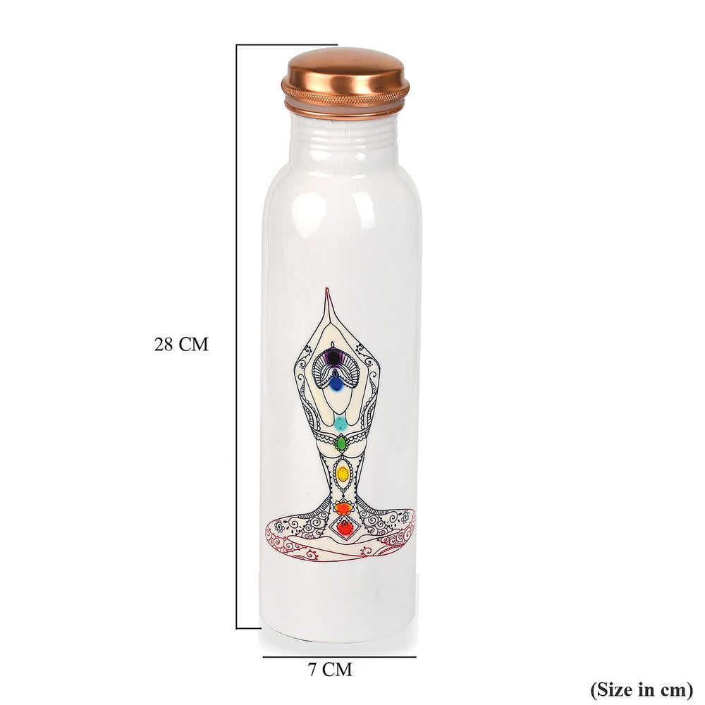 Bliss - Beyond Seven Chakra Copper Bottle Set - 32 Oz. White - Multi-Colour