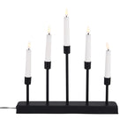 LOWEST EVER PRICE - 5L Warm White LED Candle Light with Iron Stand Candlestick (32 CM) - Black - White