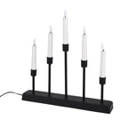LOWEST EVER PRICE - 5L Warm White LED Candle Light with Iron Stand Candlestick (32 CM) - Black - White