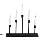 LOWEST EVER PRICE - 5L Warm White LED Candle Light with Iron Stand Candlestick (32 CM) - Black - White