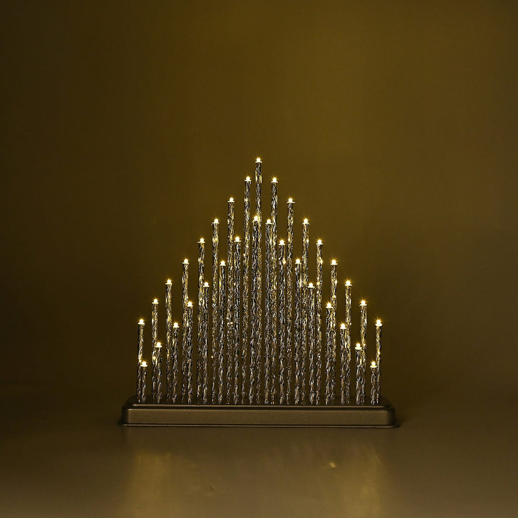 THE BESTSELLER - Bliss and Beyond 33 Warm White LED Christmas Pyramid Tube Lamp(32.3 cm) - Silver