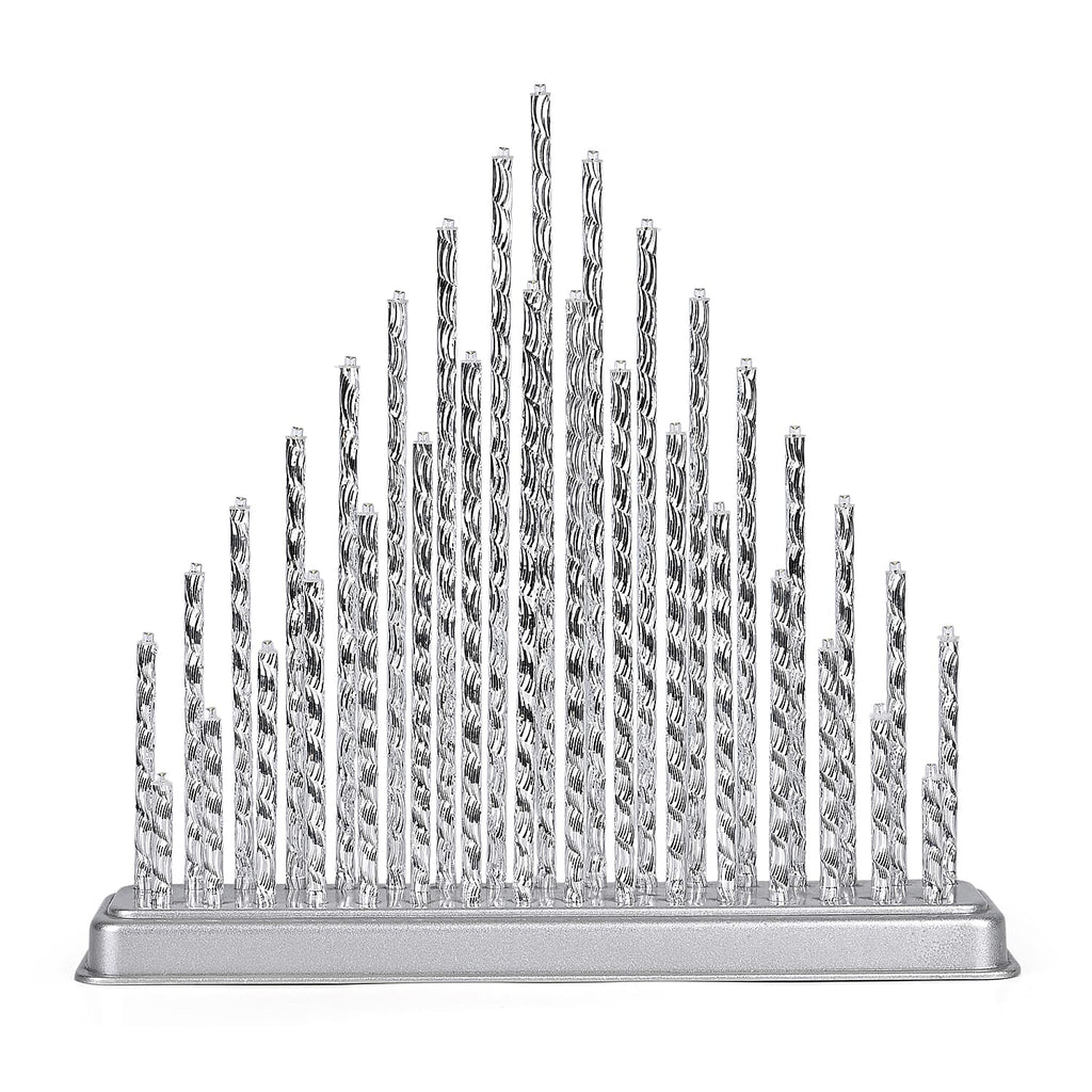 THE BESTSELLER - Bliss and Beyond 33 Warm White LED Christmas Pyramid Tube Lamp(32.3 cm) - Silver
