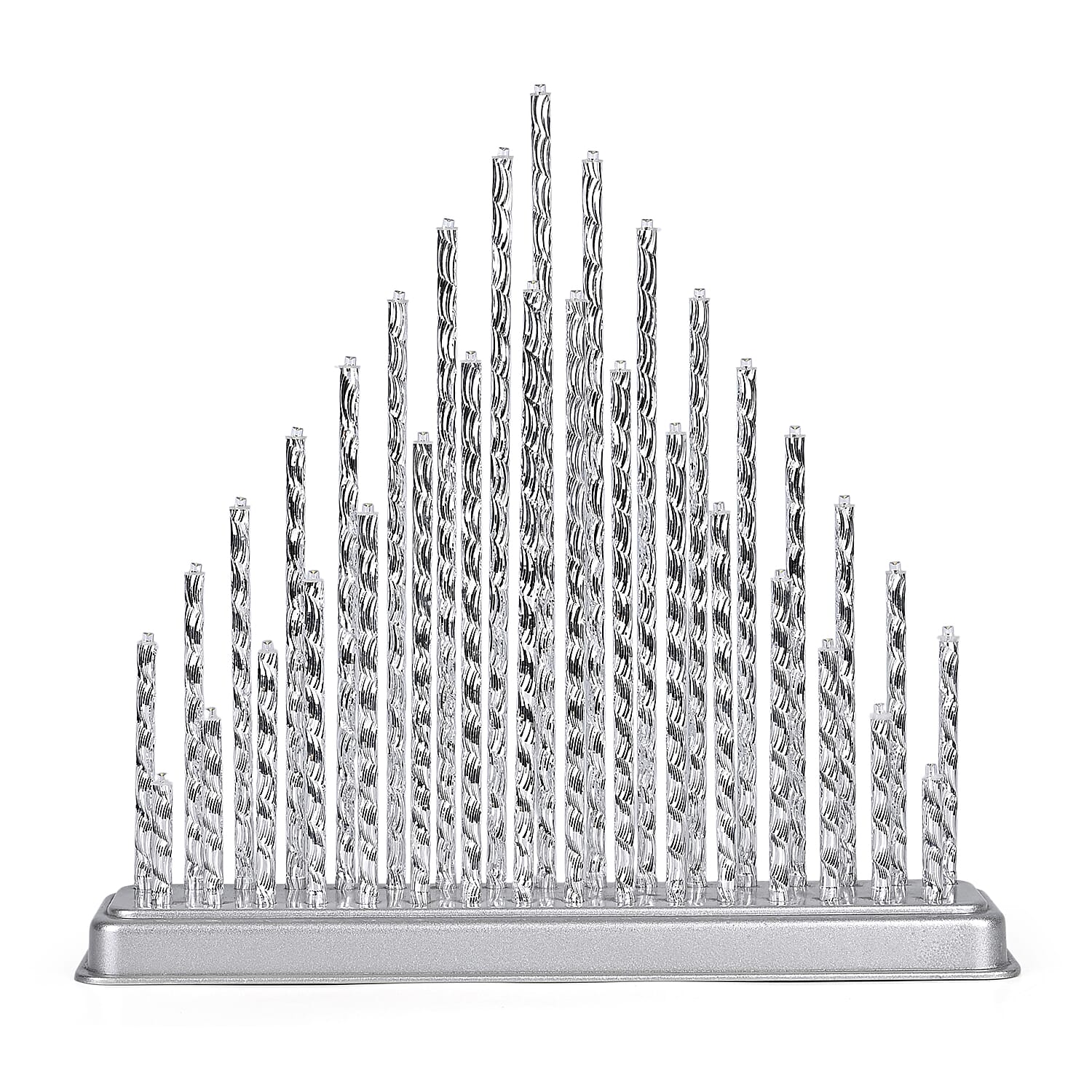 THE BESTSELLER - Bliss and Beyond 33 Warm White LED Christmas Pyramid Tube Lamp(32.3 cm) - Silver