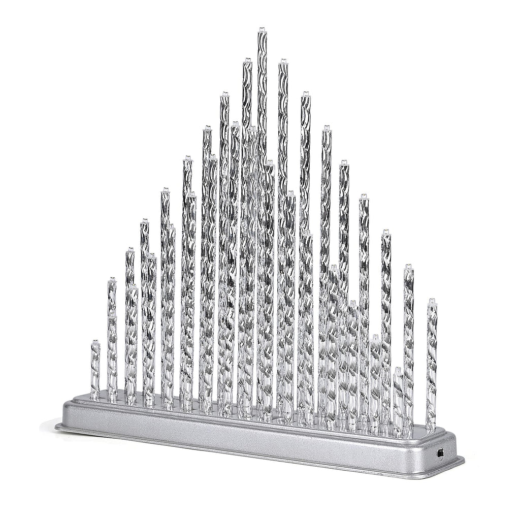 THE BESTSELLER - Bliss and Beyond 33 Warm White LED Christmas Pyramid Tube Lamp(32.3 cm) - Silver