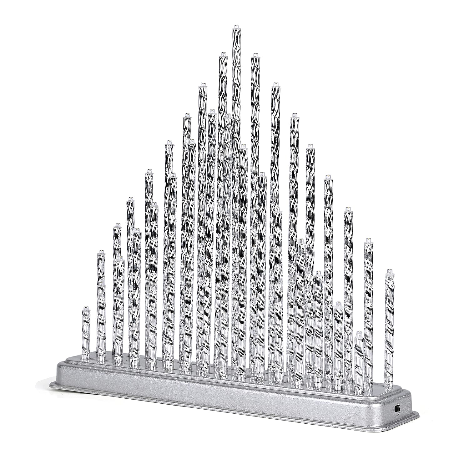 THE BESTSELLER - Bliss and Beyond 33 Warm White LED Christmas Pyramid Tube Lamp(32.3 cm) - Silver
