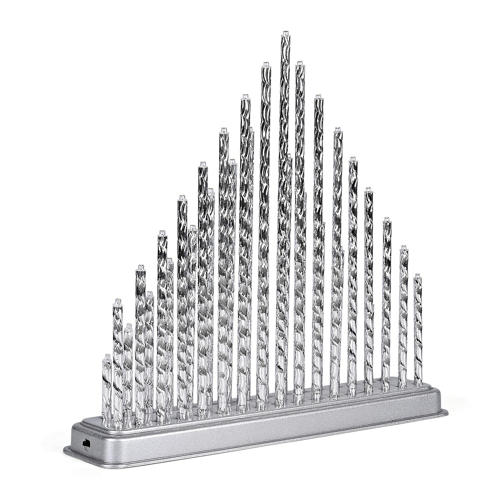 THE BESTSELLER - Bliss and Beyond 33 Warm White LED Christmas Pyramid Tube Lamp(32.3 cm) - Silver