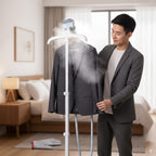 Bliss and Beyond Garment Steamer - 1800W, 1.6L Tank with Ironing Board - Glove - White - Blue