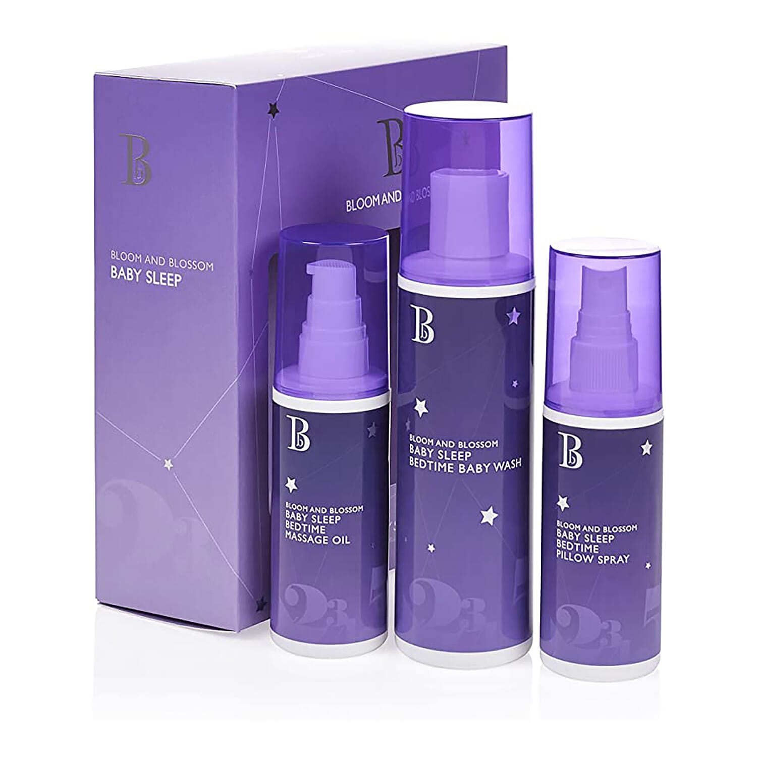 Bloom - Blossom- Baby Sleep Bedtime Routine (Incl. Wash - 40ml, Oil - 40ml - Spray - 40ml)