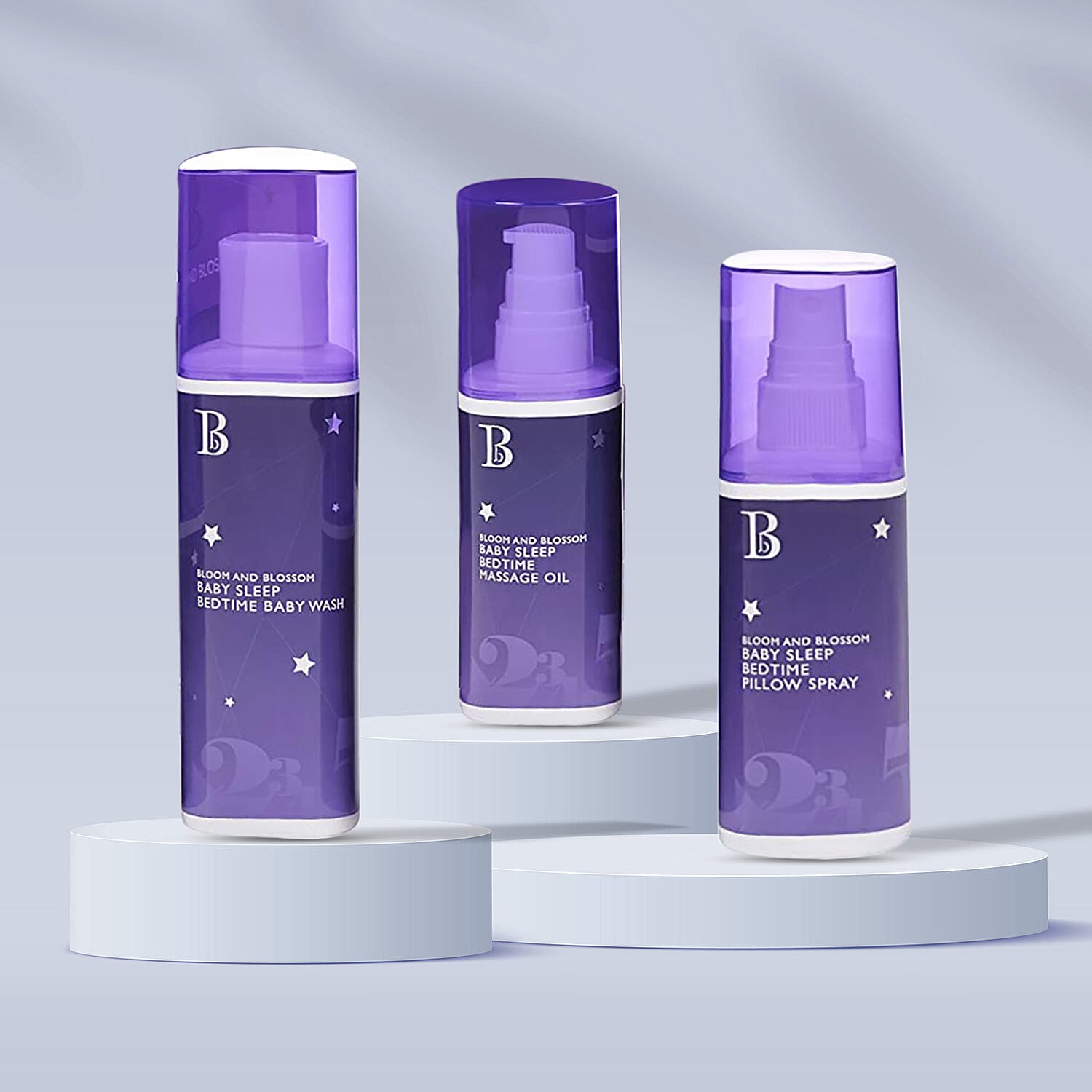 Bloom - Blossom- Baby Sleep Bedtime Routine (Incl. Wash - 40ml, Oil - 40ml - Spray - 40ml)