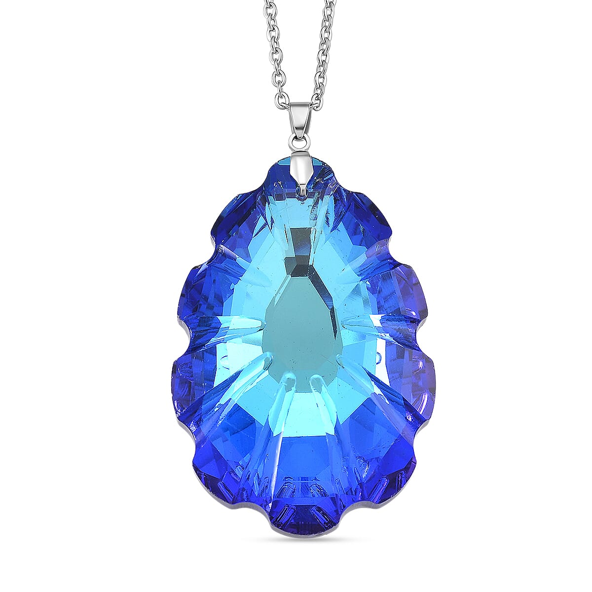 RC01-20 Pendant with Chain (Size 24) Pure White Stainless Steel