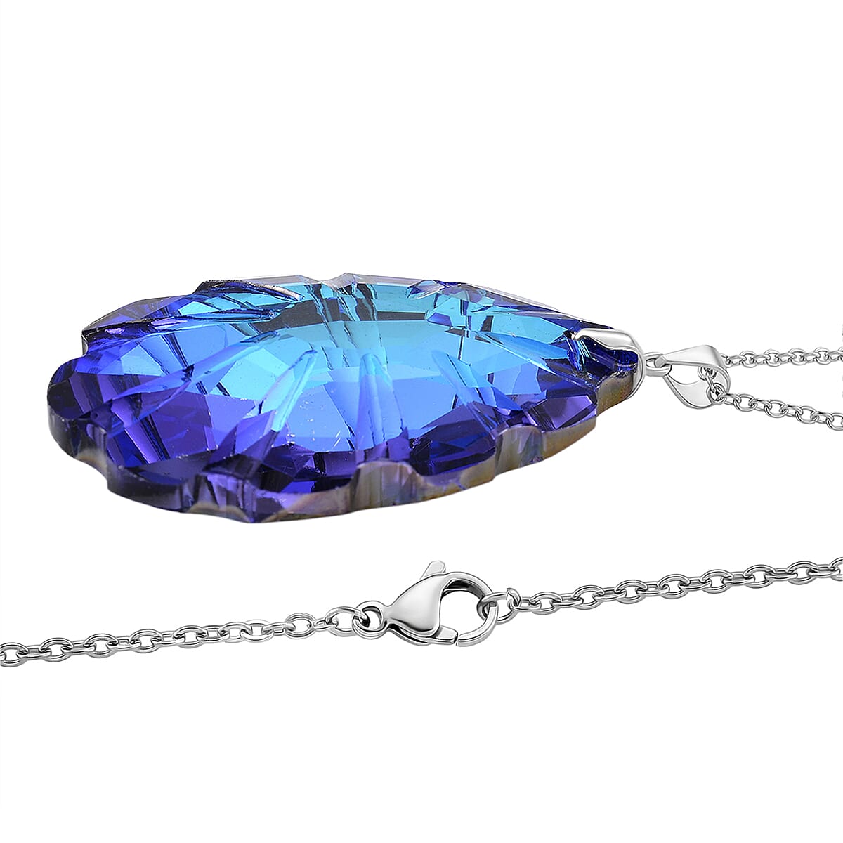RC01-20 Pendant with Chain (Size 24) Pure White Stainless Steel