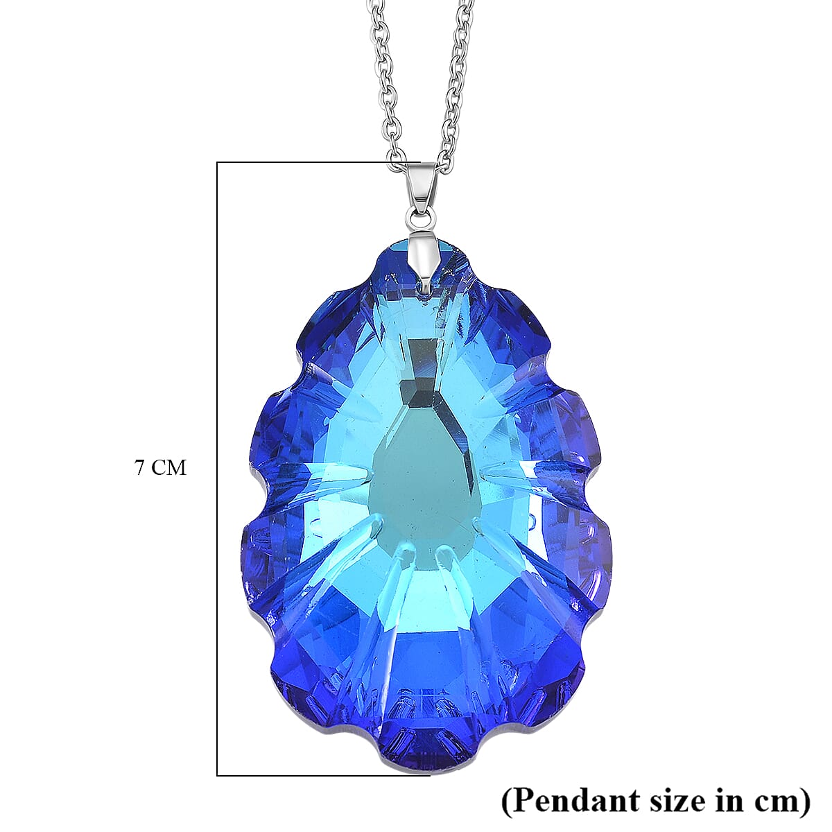 RC01-20 Pendant with Chain (Size 24) Pure White Stainless Steel