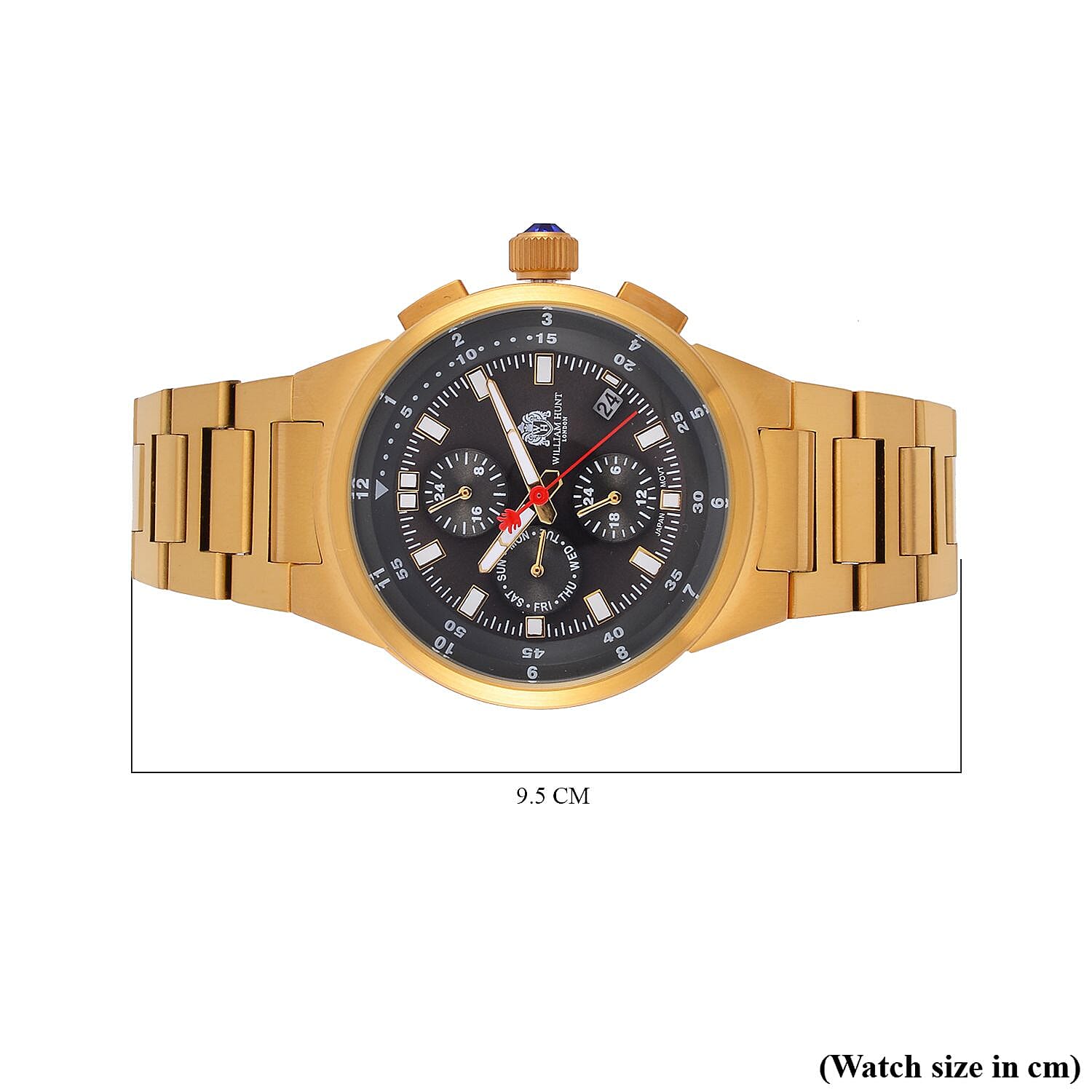 William Hunt Grey Dial 5 ATM Water Resistant Watch With Presentation Box