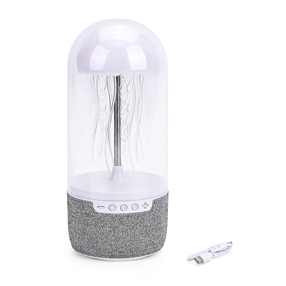 Stylish Jellyfish Bluetooth Speaker - White, RGB Light, V5.2, 1500mAh Battery, 3W Sound