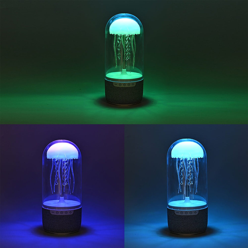 Stylish Jellyfish Bluetooth Speaker - White, RGB Light, V5.2, 1500mAh Battery, 3W Sound
