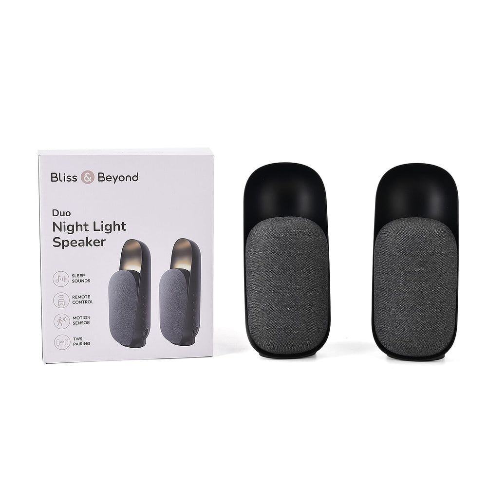 Bliss - Beyond 5-in-1 Smart Bluetooth Speaker - Night Light - 15W High-Power, Microwave Human Motion Sensor - 10 Sleep Sounds - Black