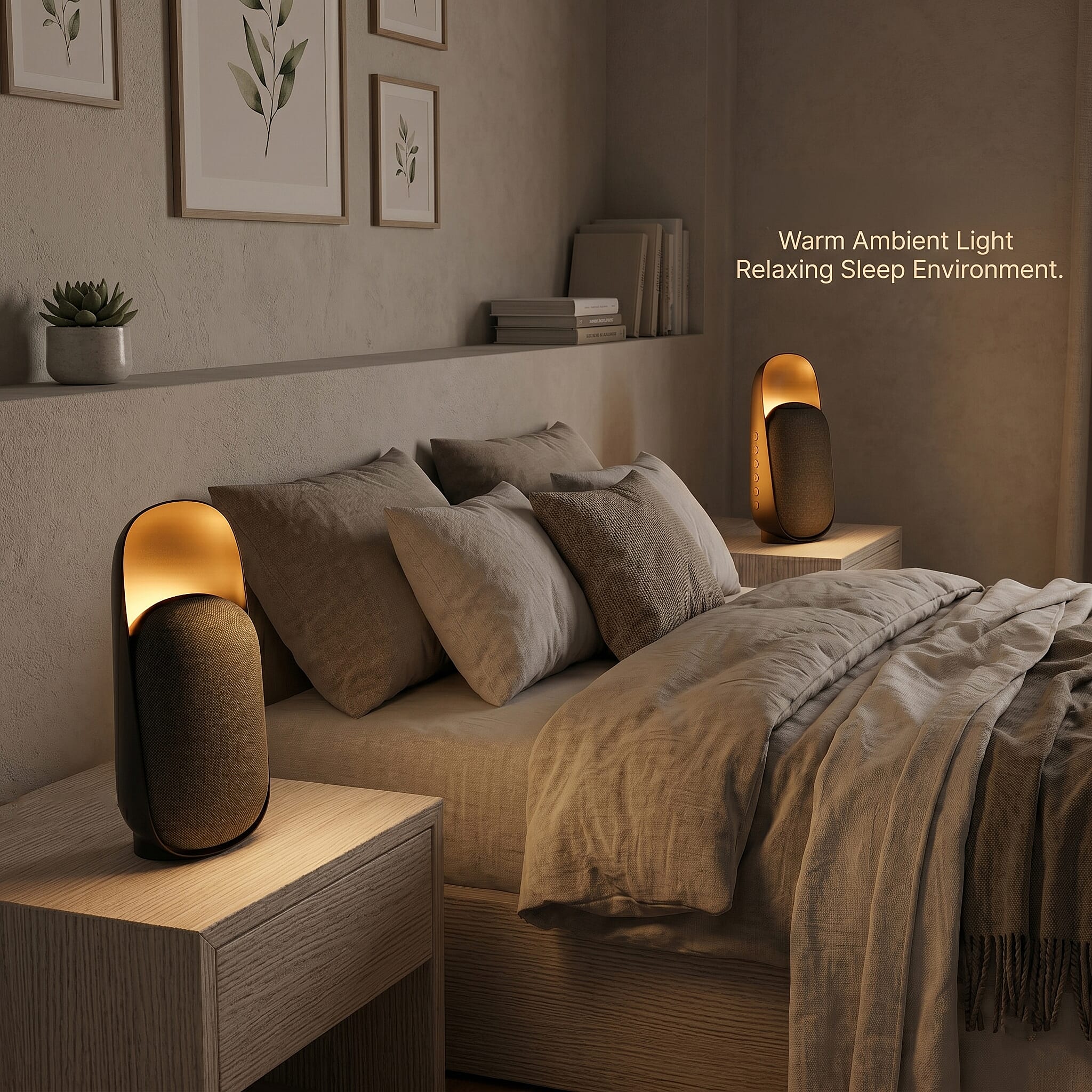 Bliss - Beyond 5-in-1 Smart Bluetooth Speaker - Night Light - 15W High-Power, Microwave Human Motion Sensor - 10 Sleep Sounds - Black