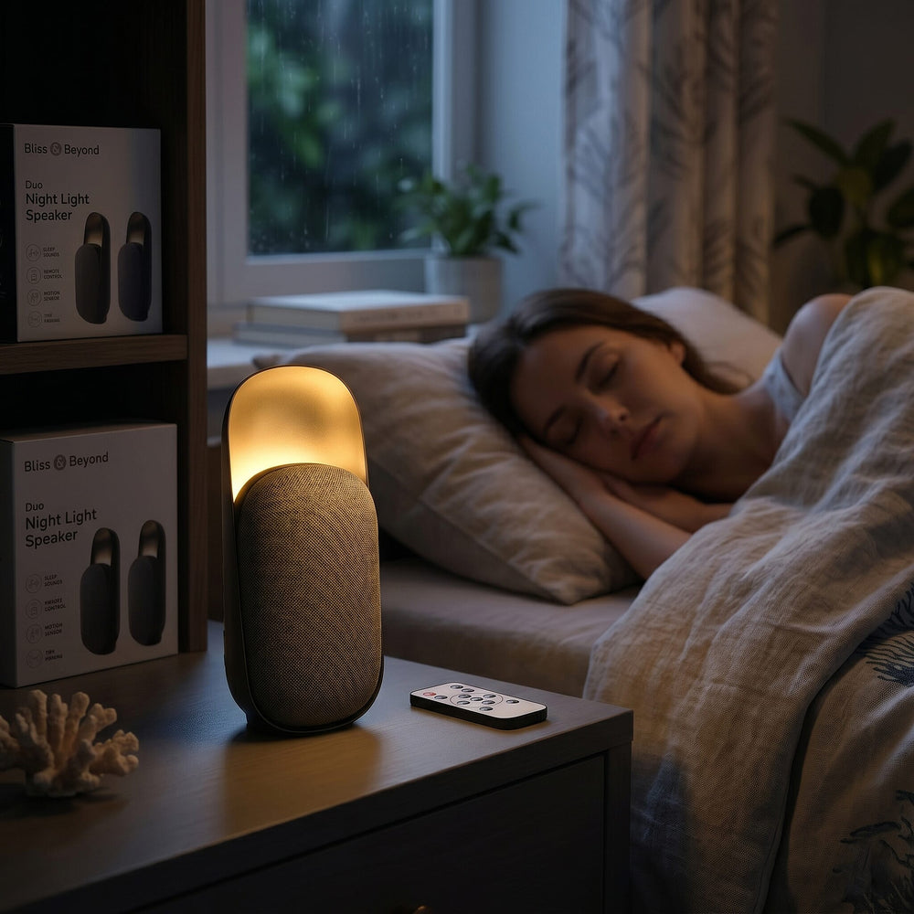 Bliss - Beyond 5-in-1 Smart Bluetooth Speaker - Night Light - 15W High-Power, Microwave Human Motion Sensor - 10 Sleep Sounds - Black