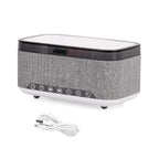 Wireless Charging Bluetooth Speaker with Alarm Clock & White Noise - White