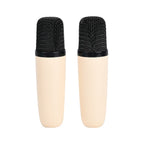 Mini Karaoke Speaker with 2 Wireless Microphones - RGB Color Changing Light - Cream
