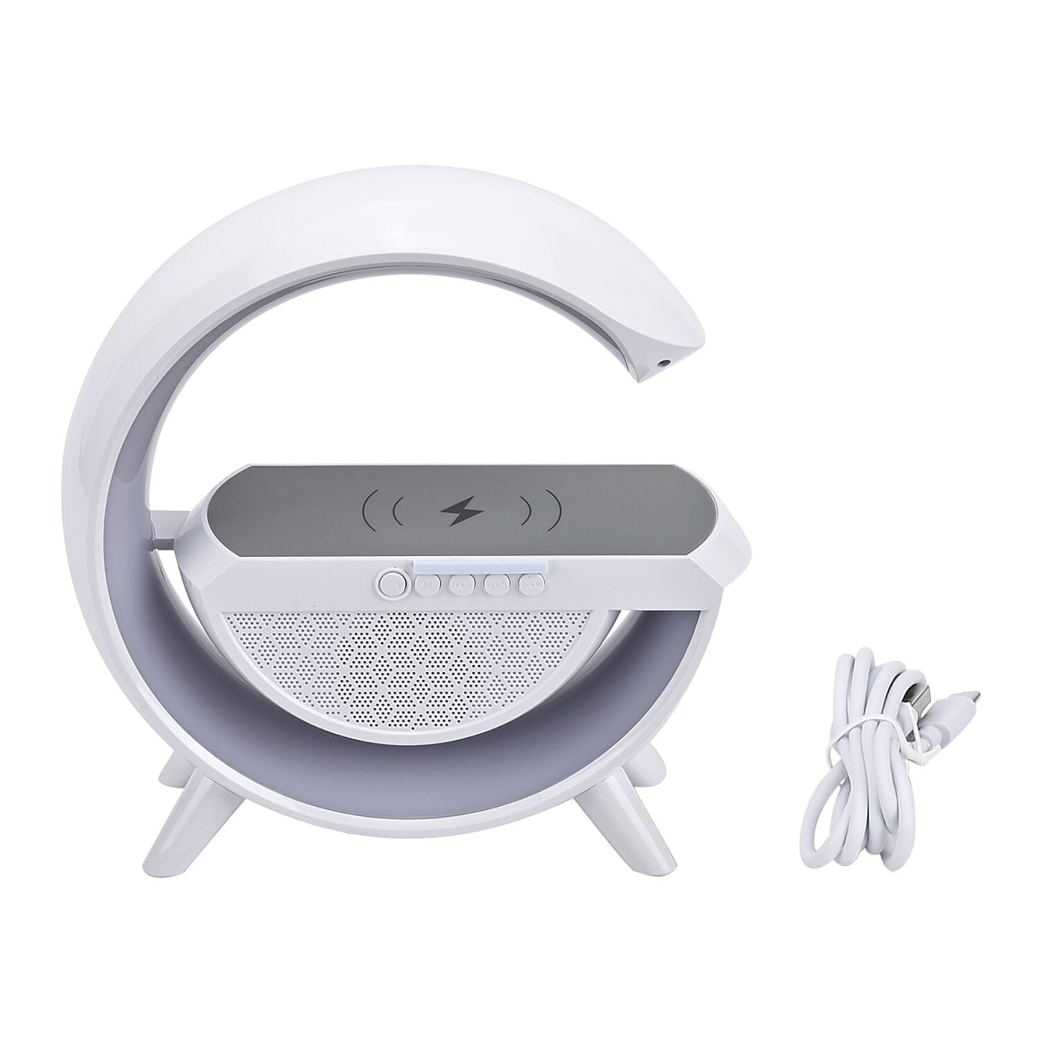 Bluetooth Speaker Table Lamp with 15W Wireless Fast Charging, Multi Light Modes - 1200 mAh Rechargeable Battery, (Output Power 5W)