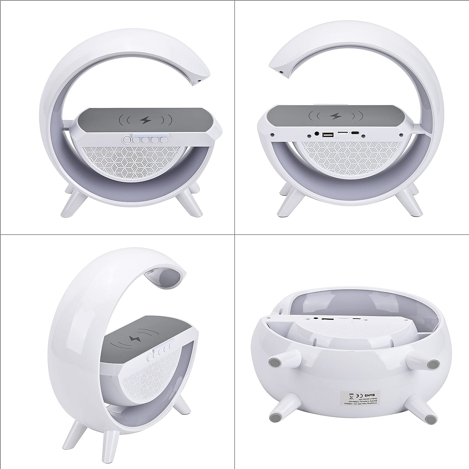 Bluetooth Speaker Table Lamp with 15W Wireless Fast Charging, Multi Light Modes - 1200 mAh Rechargeable Battery, (Output Power 5W)
