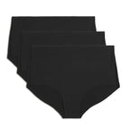Bodyfit Womens Pack Of 3 No VPL High Rise Knicker Briefs (Size M) - Black