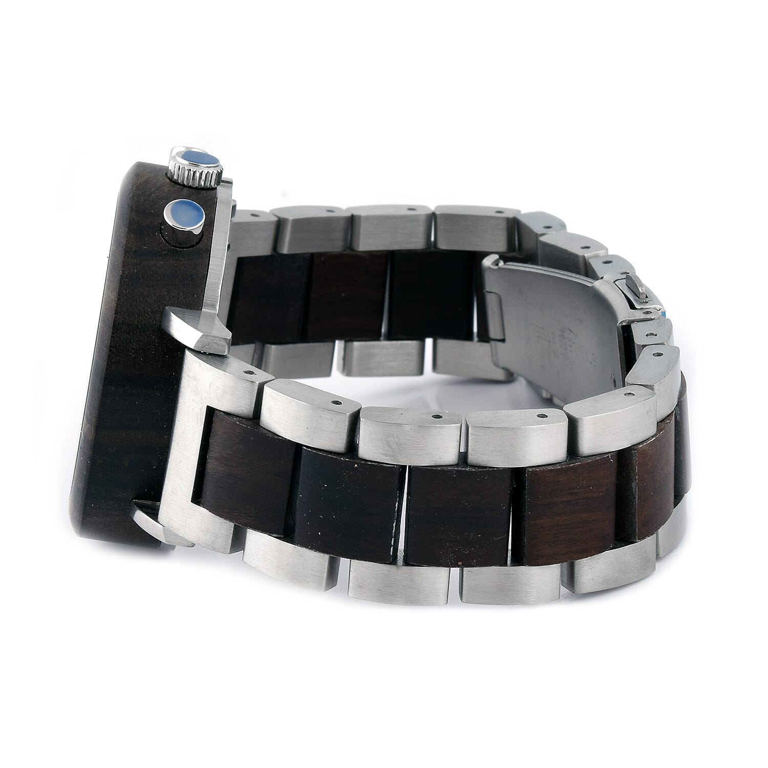 Botanica Coleus Sandalwood Wood and Stainless Steel Watch - Black and Grey