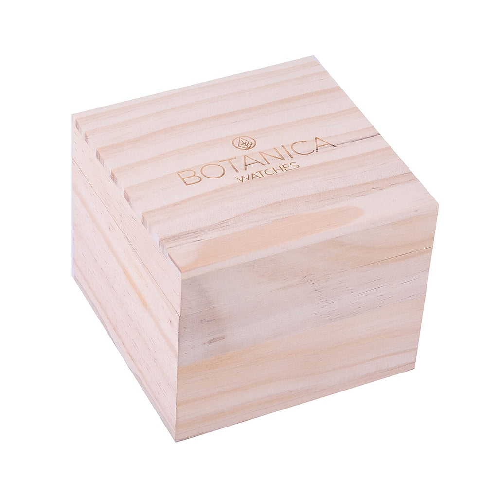 Botanica Coleus Sandalwood Wood and Stainless Steel Watch - Black and Grey