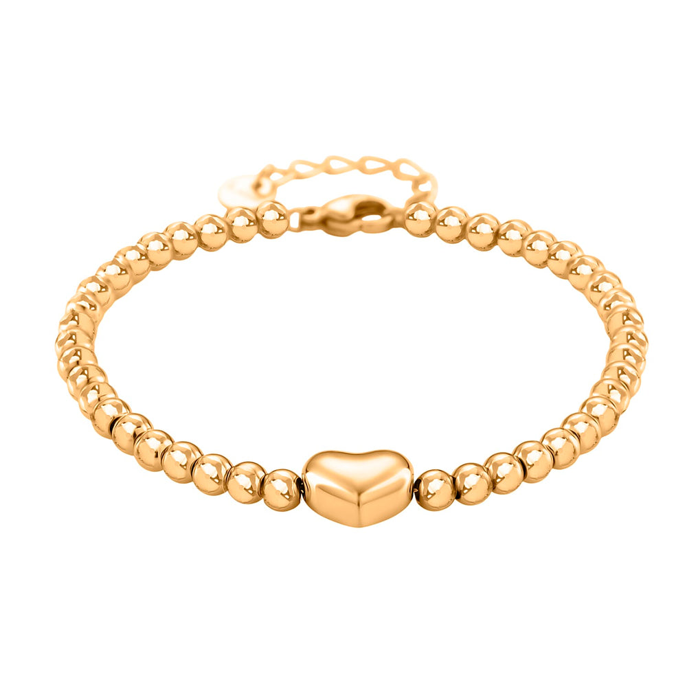 Designer Closeout Heart Bracelet (Size - 7.5 with Ext) in Yellow Gold Tone