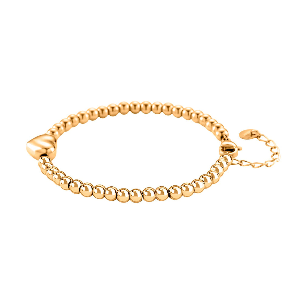 Designer Closeout Heart Bracelet (Size - 7.5 with Ext) in Yellow Gold Tone