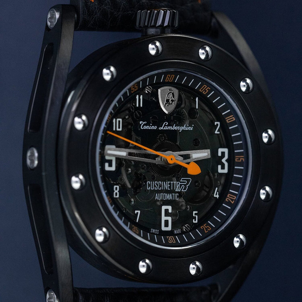 Tonino Lamborghini Cuscinetto Swiss-made Sellita SW200-1 movement with 38-hour reserve, Black DLC titanium case Watch