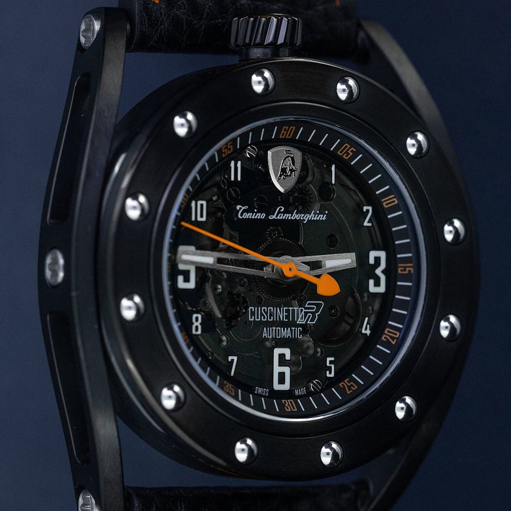 Tonino Lamborghini Cuscinetto Swiss-made Sellita SW200-1 movement with 38-hour reserve, Black DLC titanium case Watch